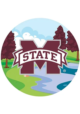 Mississippi State Bulldogs Landscape Circle Sign - Maroon