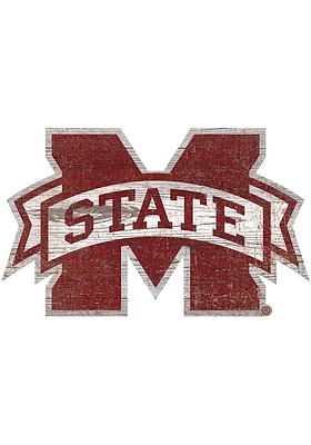 Mississippi State Bulldogs Team Logo 8 Inch Cutout Sign - Maroon