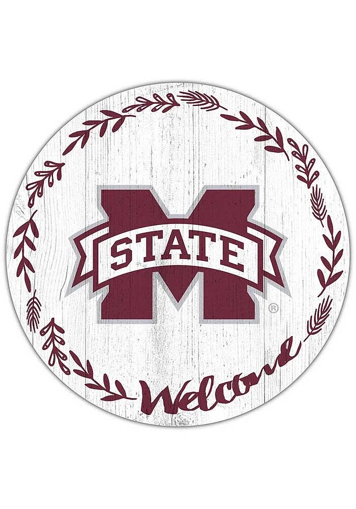 Mississippi State Bulldogs Welcome Circle Sign - Maroon