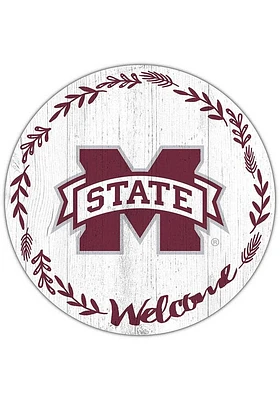 Mississippi State Bulldogs Welcome Circle Sign - Maroon
