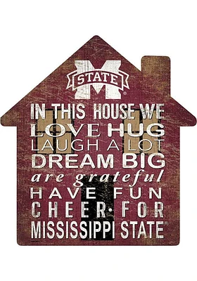 Mississippi State Bulldogs 12 inch House Sign - Maroon