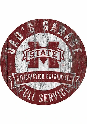 Mississippi State Bulldogs Dads Garage Sign - Maroon