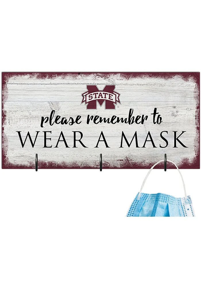 Mississippi State Bulldogs Please Wear Your Mask Sign - Maroon