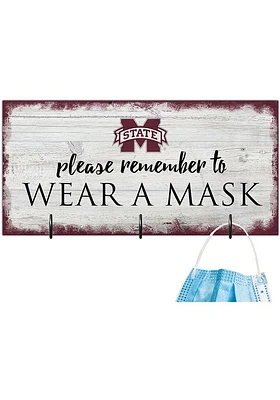 Mississippi State Bulldogs Please Wear Your Mask Sign - Maroon