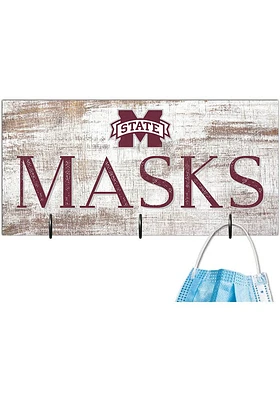 Mississippi State Bulldogs Mask Holder Sign - Maroon