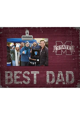 Mississippi State Bulldogs Best Dad Clip Picture Frame - Maroon