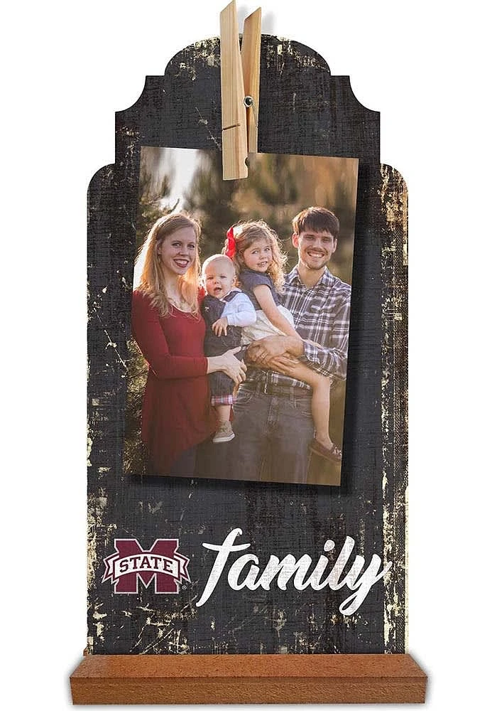 Mississippi State Bulldogs Family Clothespin Sign - Maroon
