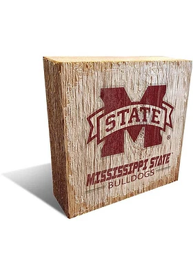 Mississippi State Bulldogs Logo Block Sign - Maroon