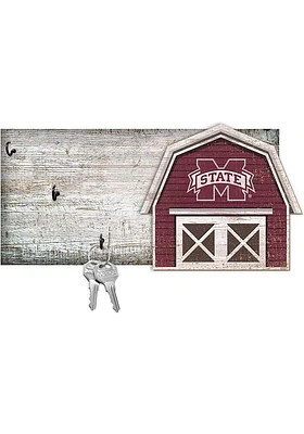 Mississippi State Bulldogs Team Barn Key Holder Sign - Maroon