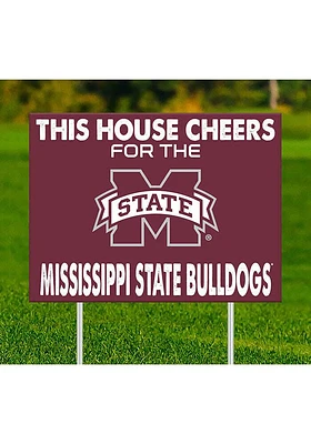 Mississippi State Bulldogs This House Cheers For Yard Sign - Maroon