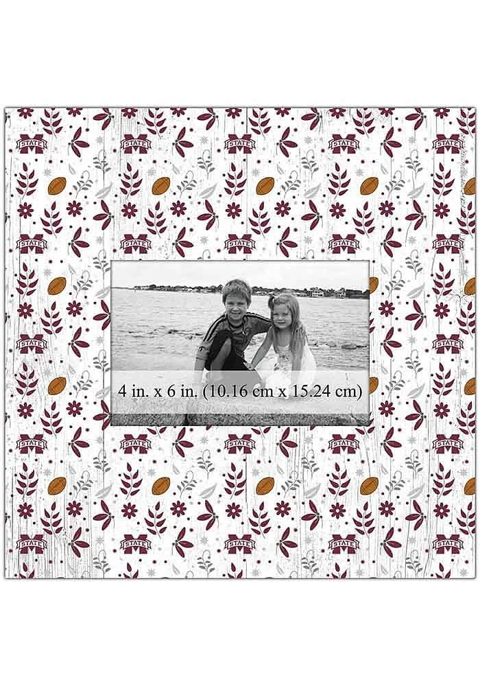 Mississippi State Bulldogs Floral Pattern Picture Frame - Maroon