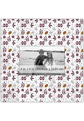 Mississippi State Bulldogs Floral Pattern Picture Frame - Maroon