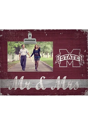 Mississippi State Bulldogs Mr and Mrs Clip Picture Frame - Maroon