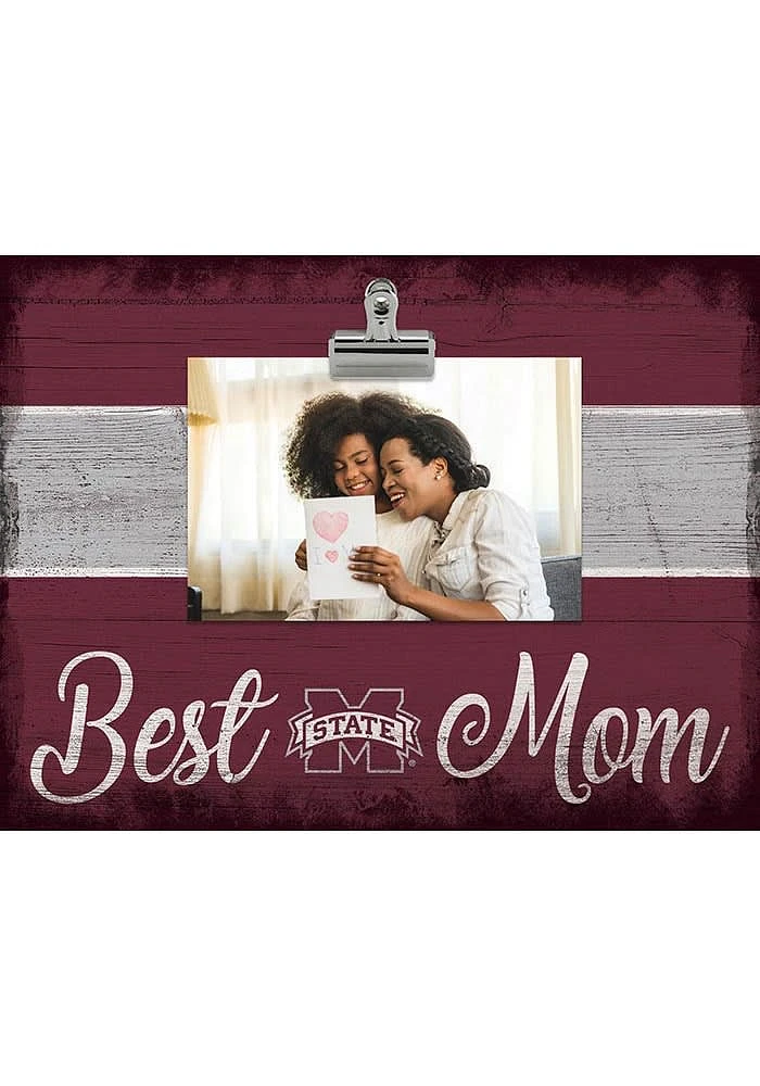 Mississippi State Bulldogs Best Mom Clip Picture Frame - Maroon