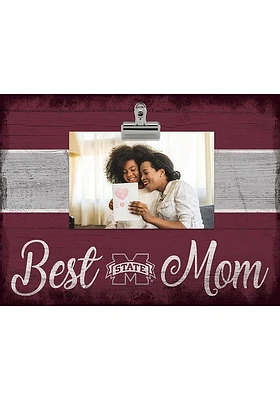 Mississippi State Bulldogs Best Mom Clip Picture Frame - Maroon