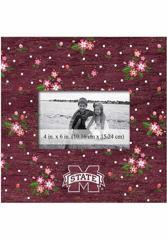 Mississippi State Bulldogs Floral Picture Frame - Maroon