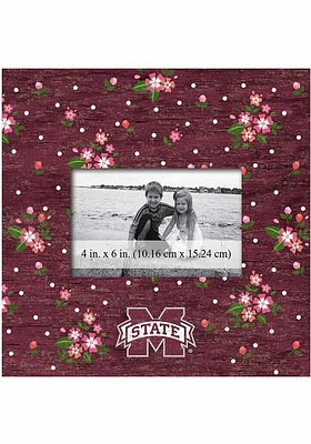 Mississippi State Bulldogs Floral Picture Frame - Maroon