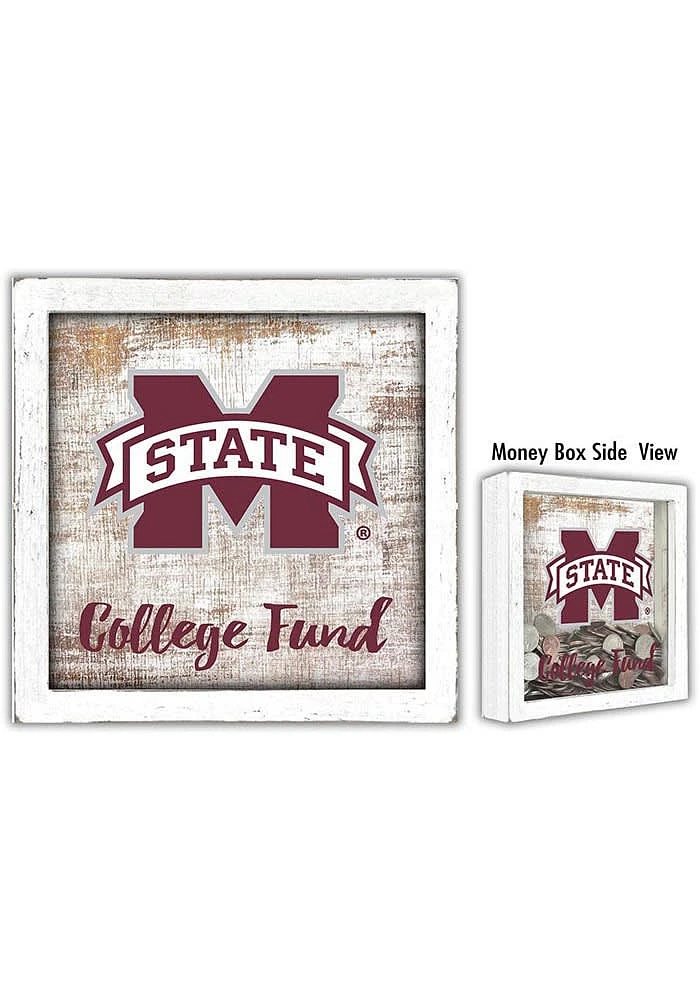 Mississippi State Bulldogs College Fund Box Sign - Maroon