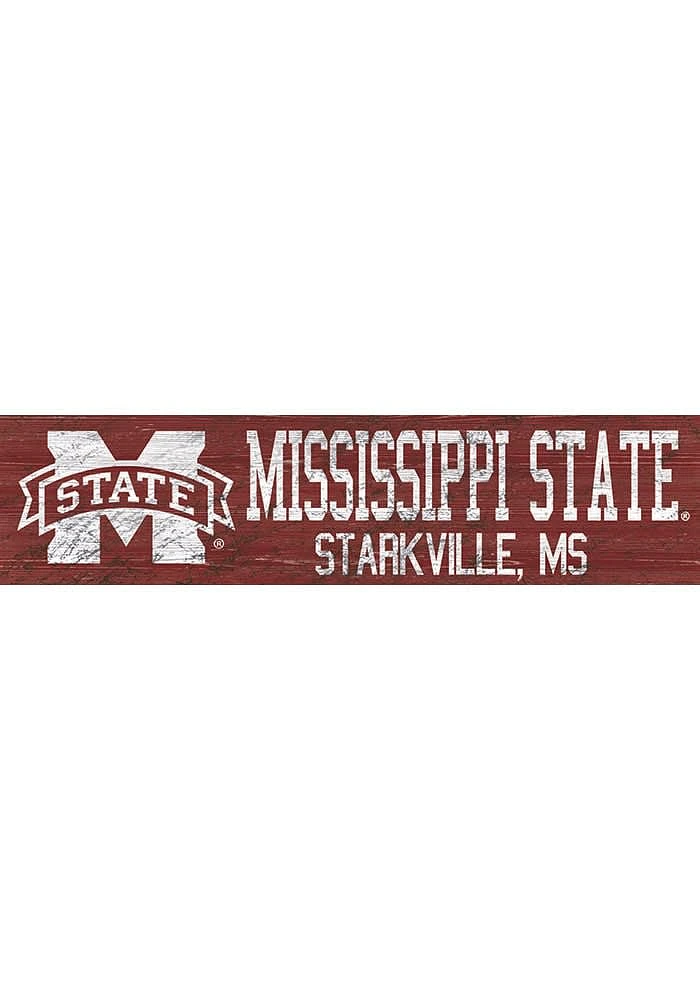 Mississippi State Bulldogs 6x24 Sign - Maroon