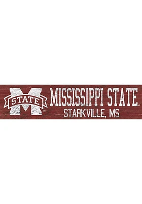 Mississippi State Bulldogs 6x24 Sign - Maroon