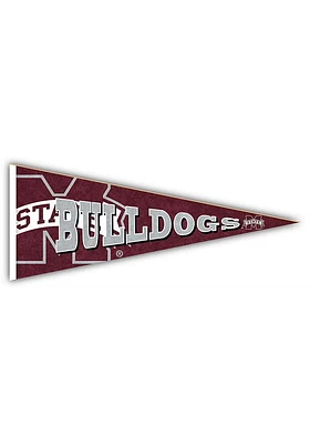 Mississippi State Bulldogs Wood Pennant Sign - Maroon