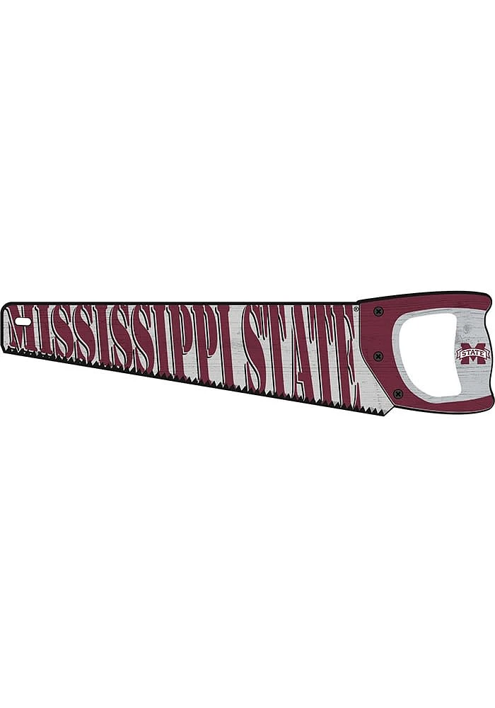 Mississippi State Bulldogs Wood Handsaw Sign - Maroon