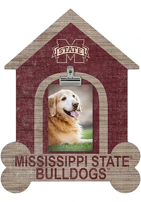 Mississippi State Bulldogs Dog Bone House Clip Picture Frame - Maroon