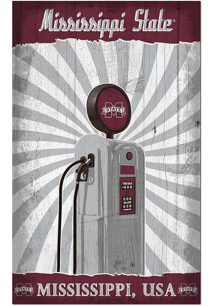 Mississippi State Bulldogs Retro Pump Location Sign - Maroon