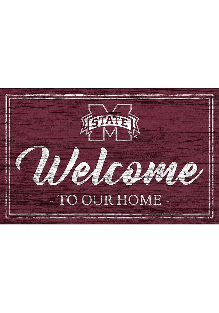 Mississippi State Bulldogs Team Welcome 11x19 Sign - Maroon