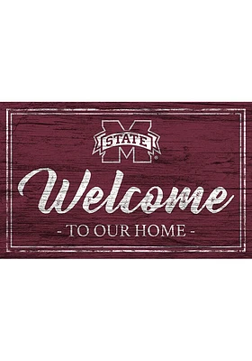 Mississippi State Bulldogs Team Welcome 11x19 Sign - Maroon
