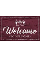 Mississippi State Bulldogs Team Welcome 11x19 Sign - Maroon