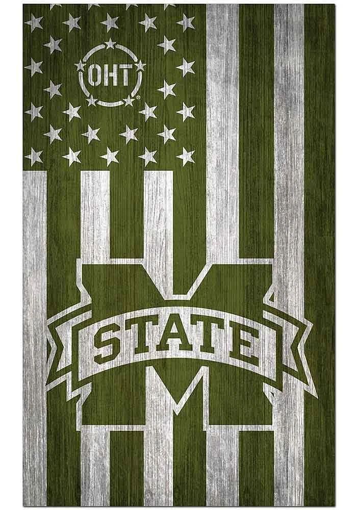 Mississippi State Bulldogs 11x19 OHT Military Flag Sign - Maroon