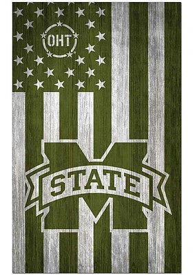 Mississippi State Bulldogs 11x19 OHT Military Flag Sign - Maroon