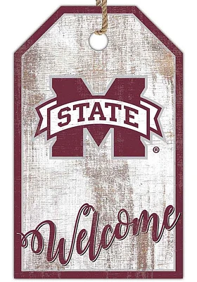 Mississippi State Bulldogs Welcome Team Tag Sign - Maroon