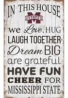 Mississippi State Bulldogs In This House 11x19 Sign - Maroon