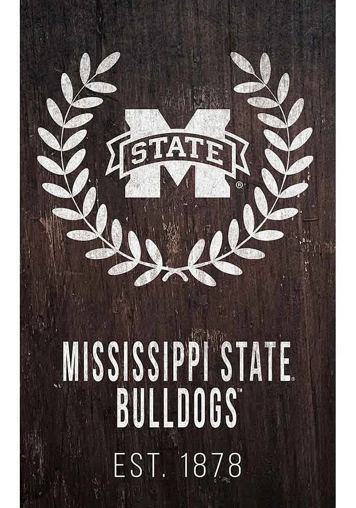 Mississippi State Bulldogs Laurel Wreath Sign - Maroon