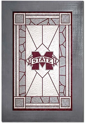 Mississippi State Bulldogs Stained Glass Sign - Maroon