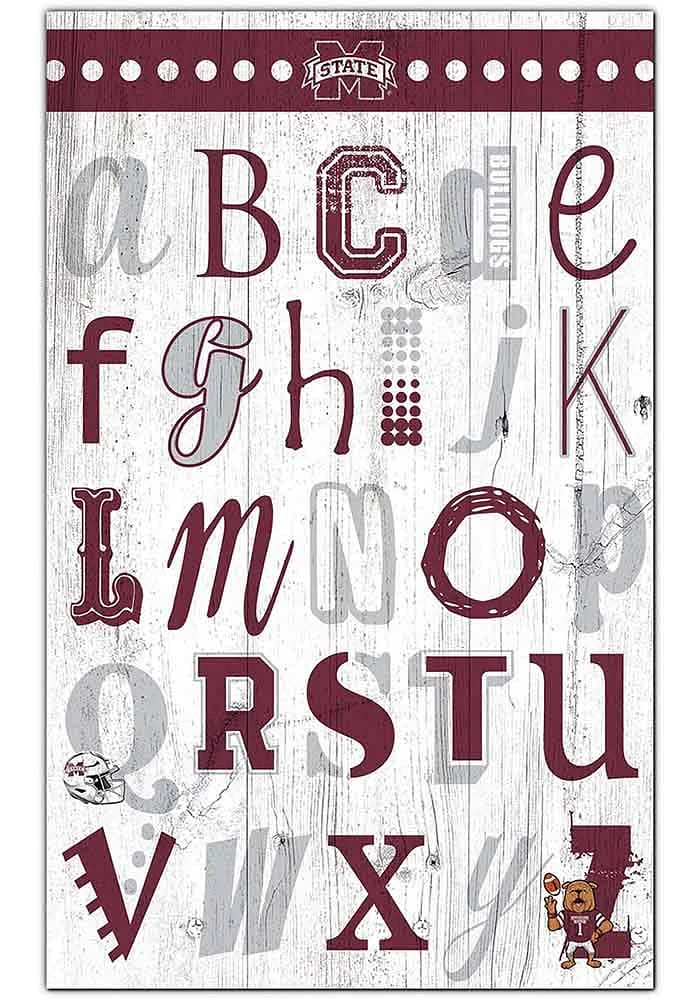 Mississippi State Bulldogs Alphabet Sign - Maroon
