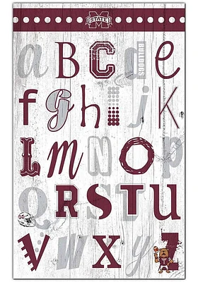Mississippi State Bulldogs Alphabet Sign - Maroon