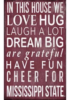 Mississippi State Bulldogs In This House Sign - Maroon