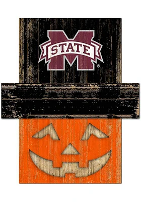 Mississippi State Bulldogs Pumpkin Head Sign - Maroon