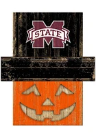 Mississippi State Bulldogs Pumpkin Head Sign - Maroon