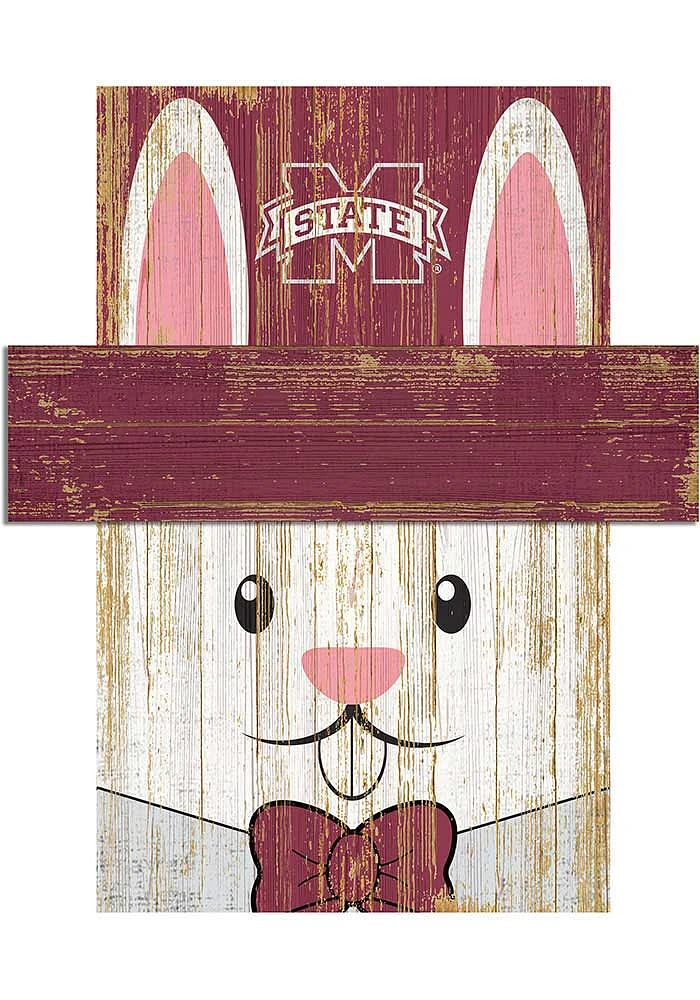 Mississippi State Bulldogs Easter Bunny Head Sign - Maroon
