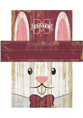 Mississippi State Bulldogs Easter Bunny Head Sign - Maroon