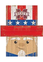 Mississippi State Bulldogs Patriotic Head Sign - Maroon