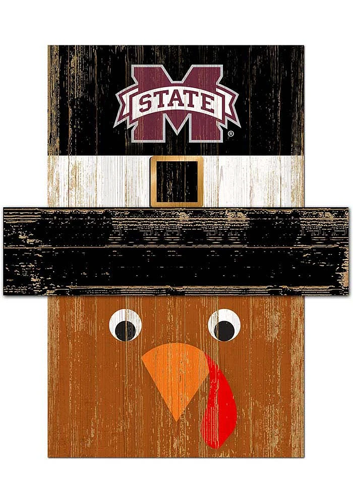 Mississippi State Bulldogs Turkey Head Sign - Maroon