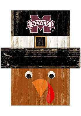 Mississippi State Bulldogs Turkey Head Sign - Maroon