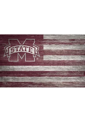Mississippi State Bulldogs Distressed Flag Picture Frame - Maroon
