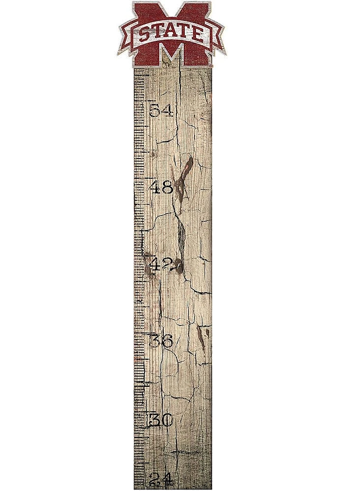 Mississippi State Bulldogs Growth Chart Sign - Maroon