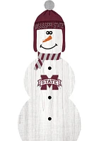 Mississippi State Bulldogs Snowman Leaner Sign - Maroon